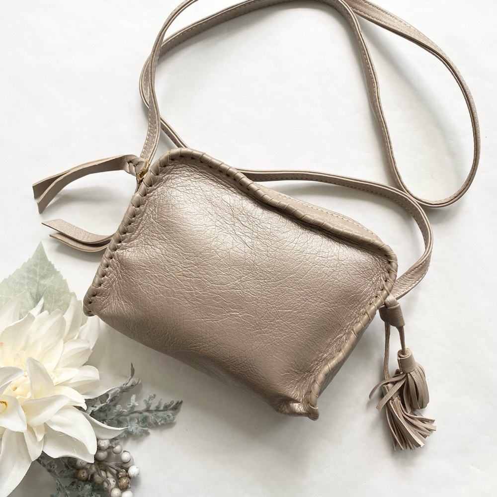 Cleobella Metallic Taupe Crossbody Bag